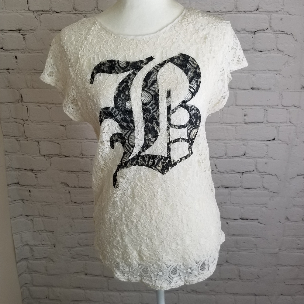 H & M Lace Off White Top